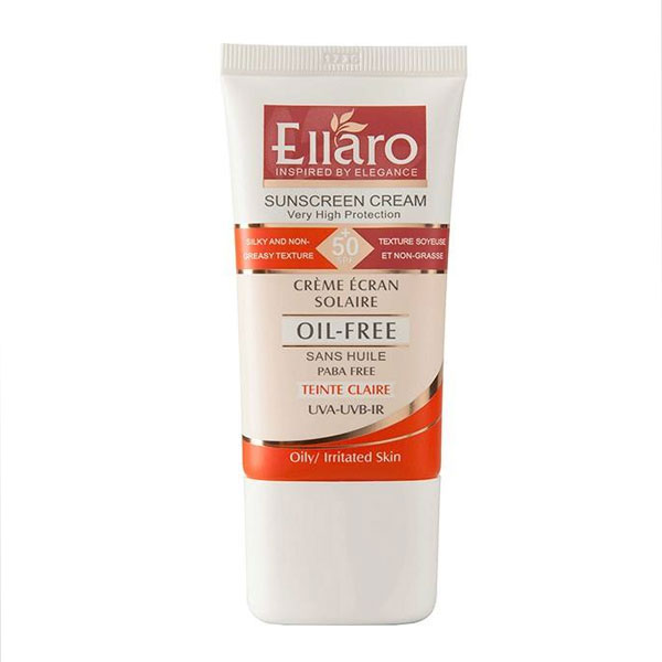 Ellaro-Oil-Free-Teinte-Claire-Spf50 ضد آفتاب فاقد چربی الارو مدل Teinte Claire Spf+50 حجم 40 میلی لیتر
