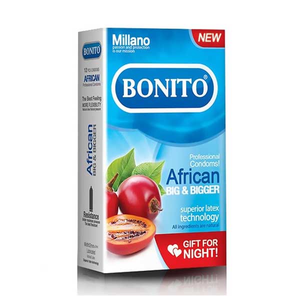 bonito-african-6pcs کاندوم بزرگ کننده بونیتو مدل Bonito African بسته 6 عددی