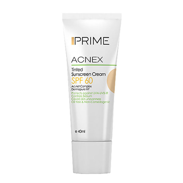 iprime-apf60-light-beige کرم ضد آفتاب رنگی پریم مدل Acnex Tinted SPF60 بژ روشن
