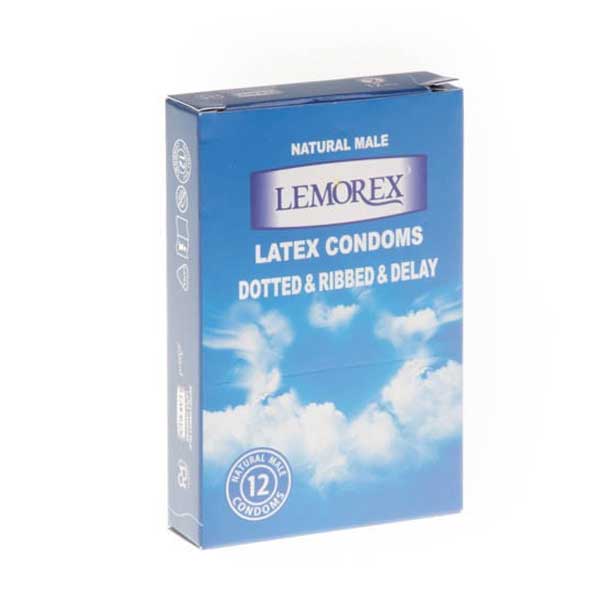 lemorex-dotted-ribbed-delay کاندوم خاردار حلقوی تاخیری لمورکس dotted and ribbed and delay