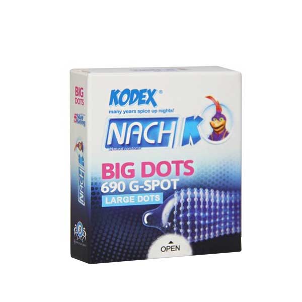 nach-big-dots3pc کاندوم خاردار درشت ناچ کدکس Nach Big Dots بسته 3 عددی