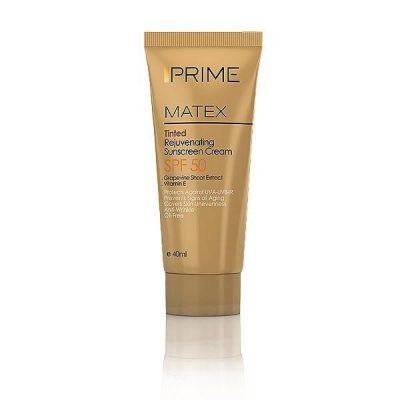 کرم ضد آفتاب جوان کننده پریم مدل Matex Tinted SPF50 رنگی (بژ)