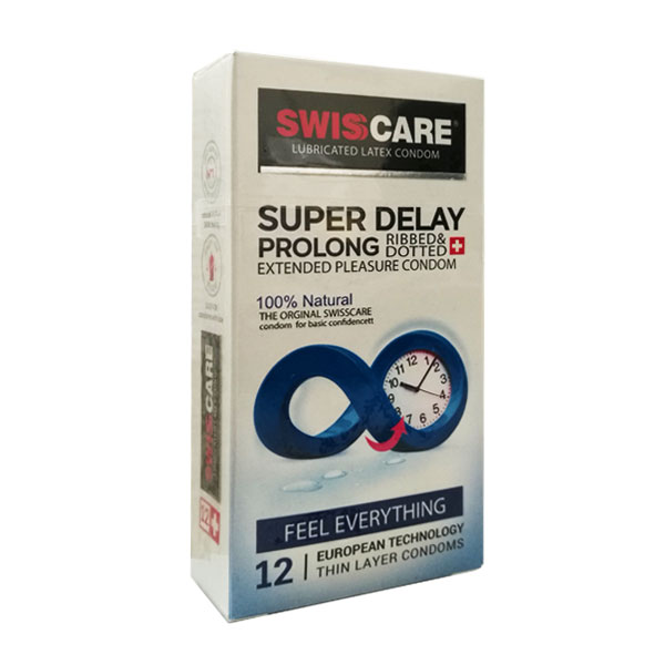 swiscare-super-daly کاندوم فوق تاخیری و خاردار SwisCare Super Delay