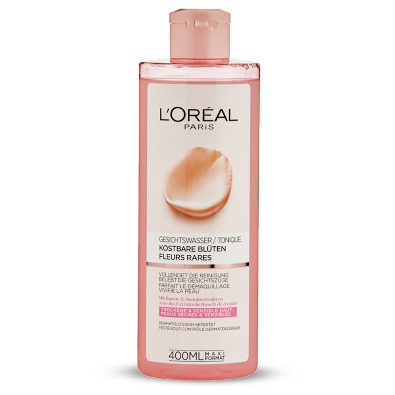 Loreal Paris Rare Flowers تونر پاکسازی صورت عصاره رز و یاس لورآل