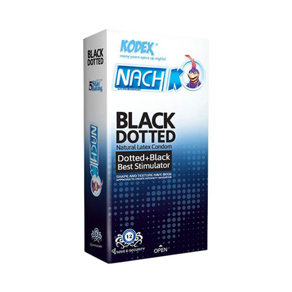 کاندوم ناچ کدکس مدل BLACK DOTTED بسته 12 عددی