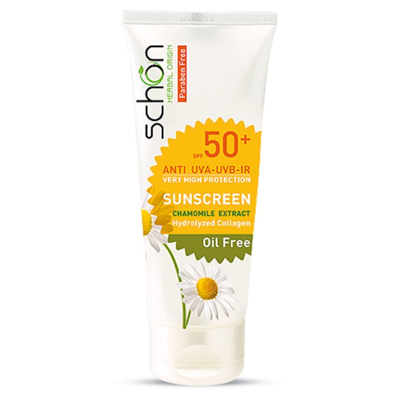 schon-sunscreen-spf50-oil-free-150436 کرم ضد آفتاب بی رنگ فاقد چربی مناسب پوست چرب +SPF50 شون 50 میل