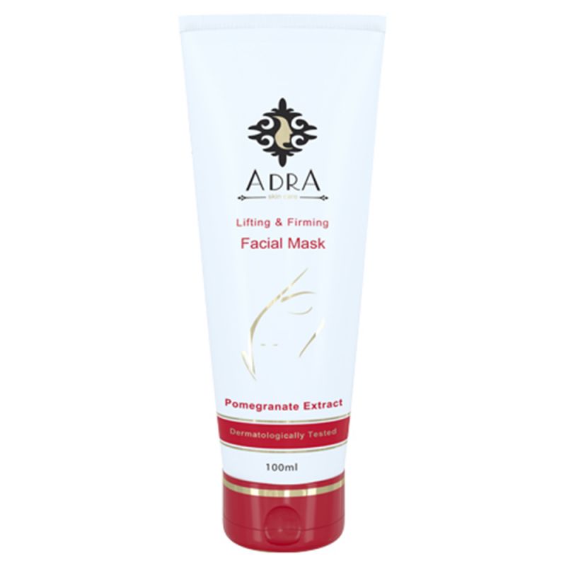 adra-fecial-mask-pomegrant-916000000022 ماسک جوان کننده پوست آدرا حاوی عصاره انار حجم 100 میل