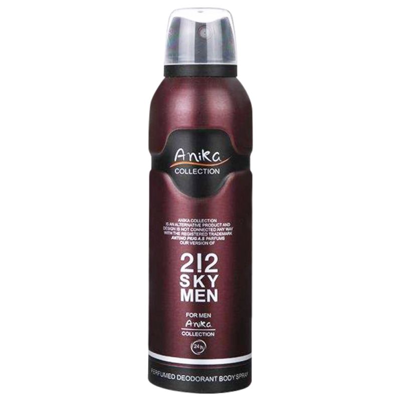 anika-212sky-men-317111221519-03 اسپری دئودورانت مردانه آنیکا مدل 212 Sky حجم 200 ميل