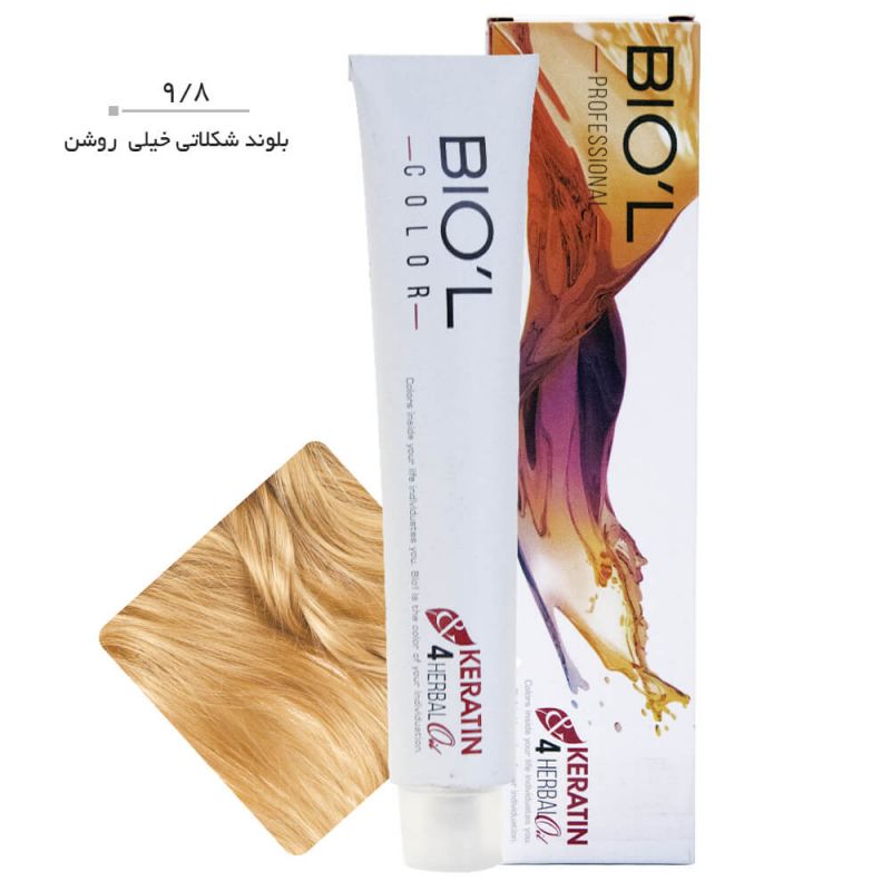 biol-professional-9-8-326130701228_1 رنگ موی Professional بیول سری Chocolate حجم 100 میل-9.8 (بلوند شکلاتی خیلی روشن)