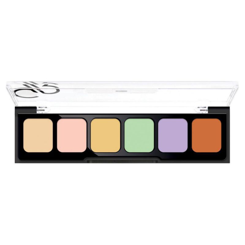 golden-rose-correctour-conciler-pallete-101131459901 پالت کاموفلاژ کرمی 6 رنگ گلدن رز - شماره 01