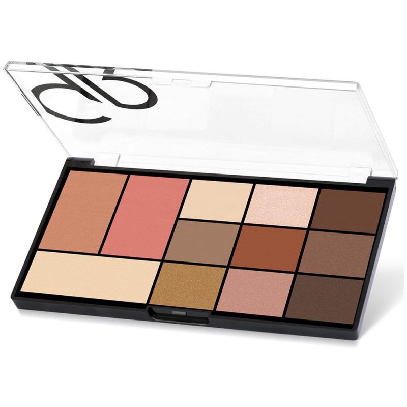 golden-rose-palette-01-101131111421 پالت چشم و صورت گلدن رز مدل City Style - شماره 01 (Warm Nude)