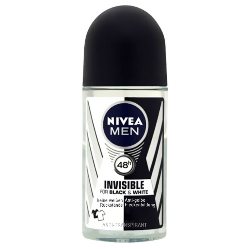 nivea-men-invisible-for-black-white-roll-on-deodorant-50ml-114010_0 رول ضد تعریق مردانه نیوآ مدل Invisble Black and White حجم 50 میل