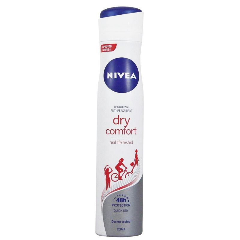 nivea-spraey-dry-comfort-191112215122 اسپری دئودورانت زنانه نیوآ مدل Dry Comfort حجم 150 میل