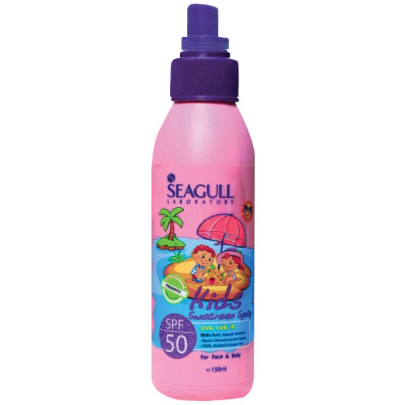 seagull-sprey-spf50-150ml-205113291903 اسپری ضد آفتاب کودک دخترانه SPF50 سی گل 150 میل