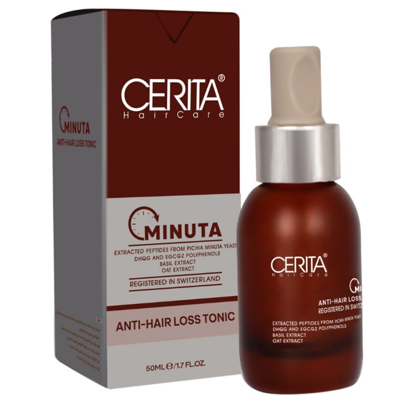 cerita-214000000005 تونیک ضد ریزش سریتا مدل Minuta حاوی عصاره جو دوسر و ریحان حجم 50 میل