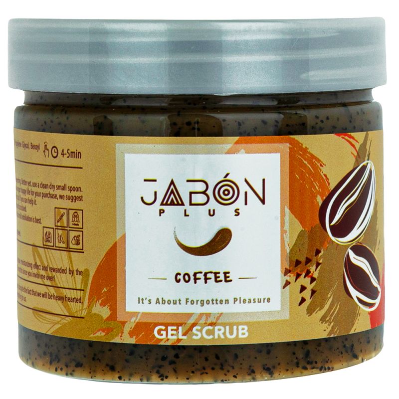 gabon-coffe-375-674000000010 ژل اسکراب لایه بردار پوست ژبن پلاس مدل Coffee وزن 375 گرم