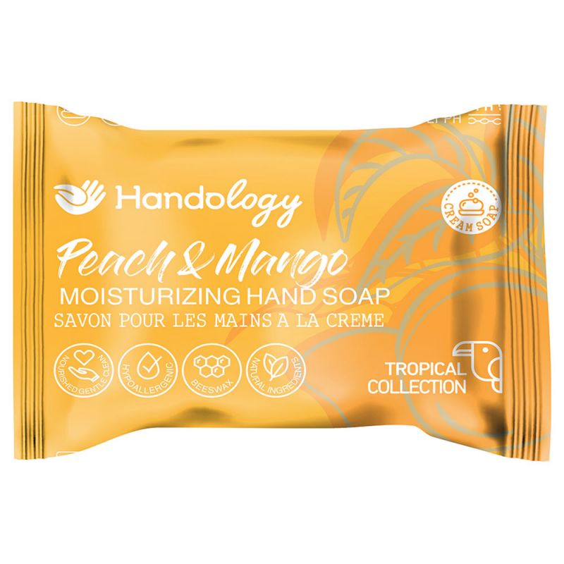handology-724000000005 صابون مرطوب کننده هندولوژی مدل تراپیکال با رایحه هلو و انبه وزن 75 گرمی