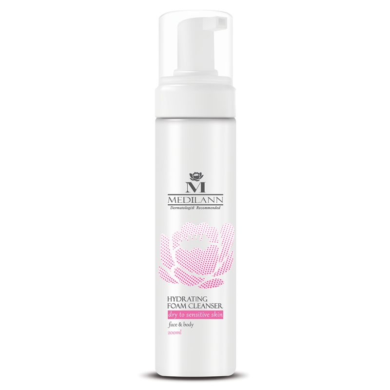 medilann-hydrating-foam-cleanser-dry-6260558000813_0 فوم شستشوی صورت و بدن مدیلن مناسب پوست خشک و حساس 100 گرم