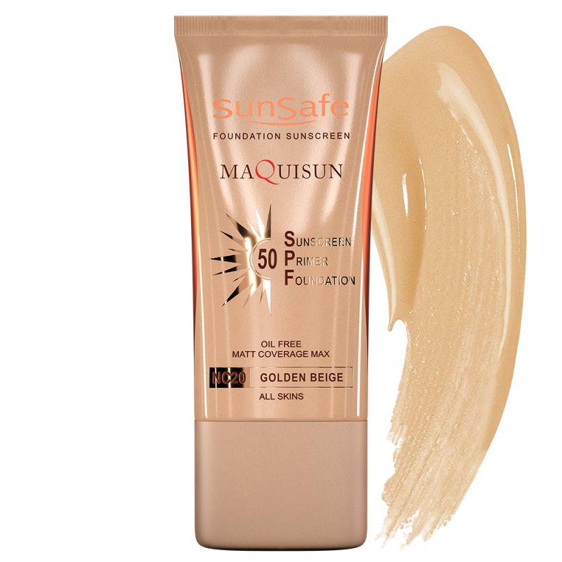 sunsafe-sunscreen-maquisun-nc20-golden-154130831203_0 کرم ضد آفتاب سان سیف مدل NC20 حجم 40 میل