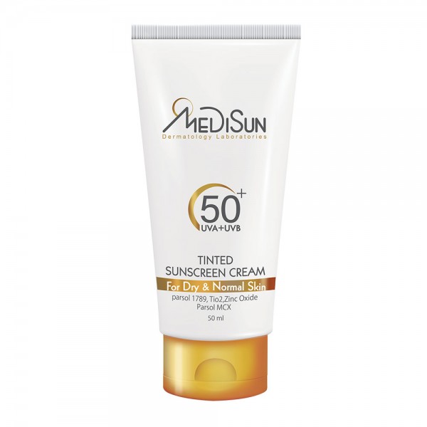 کرم ضد آفتاب مدیسان سری Dry And Normal Skin مدل Tinted حجم 50 میل