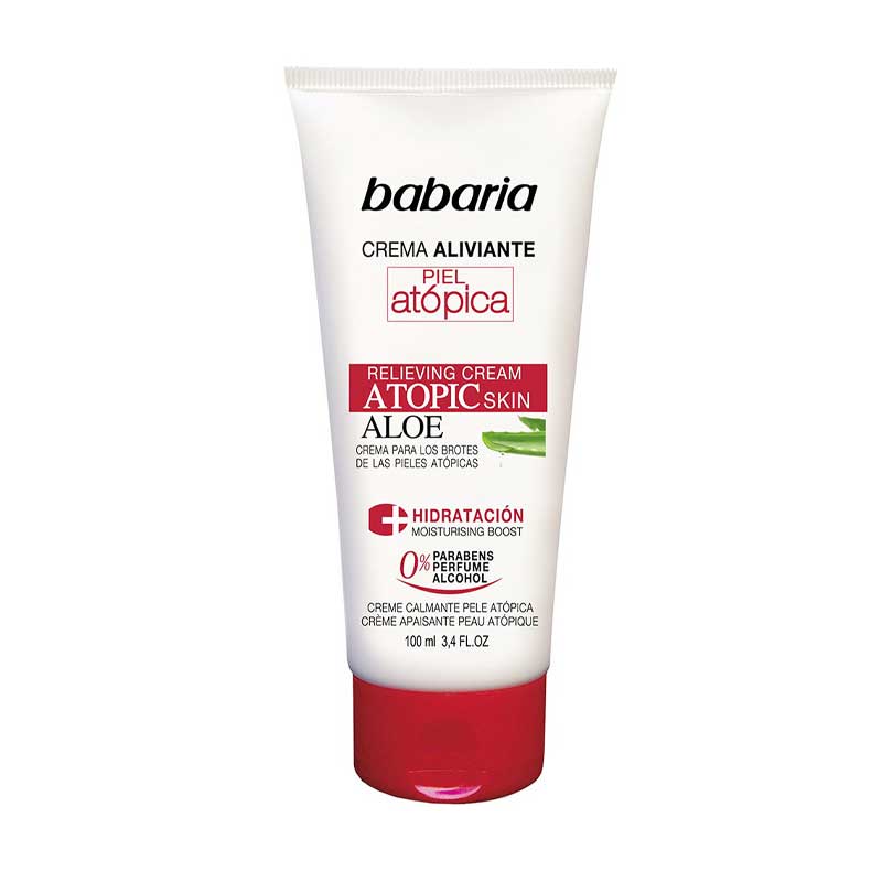 Babaria-Aloe-Relieving-Cream-For-Atopic-Skin-100ml کرم آرامش بخش التهاب پوست باباریا مدل آتوپیک