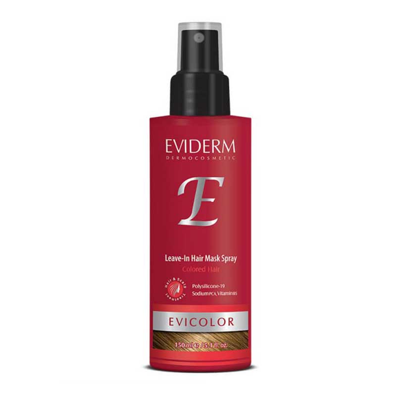 Eviderm-EviColor-Leave-in-Hair-Mask-Spray-For-Colored-Hair-150ml ماسک مو اویدرم مدل EviColor مناسب موهای رنگ شده حجم 150 میل