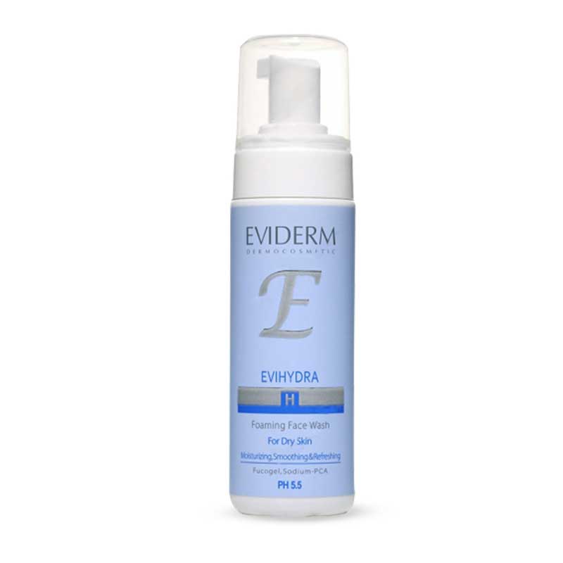 Eviderm-Evihydra-Foaming-Face-Wash-For-Dry-Skin-150-ml فوم شستشوی صورت اوی هیدرا اویدرم مناسب پوست خشک حجم 150 میل