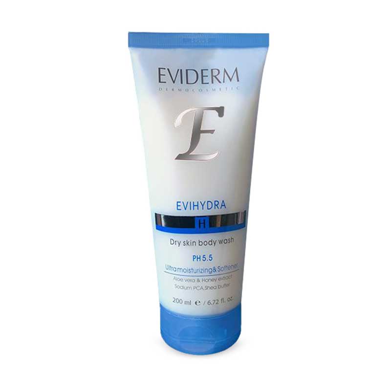 Eviderm-Evihydra-Foaming-Face-Wash-For-Dry-Skin-200-ml شامپو بدن مناسب پوست های خشک اوی هیدرا اویدرم حجم 200 میل