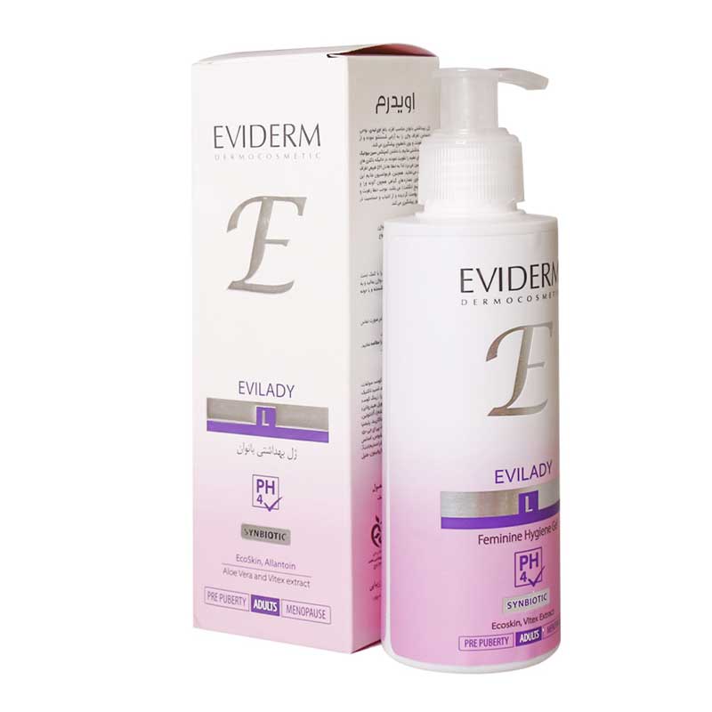 Eviderm-Evilady-Feminine-Hygiene-Gel-150-ml ژل بهداشتی بانوان اویدرم سری اوی لیدی مناسب افراد بالغ حجم 150 میل