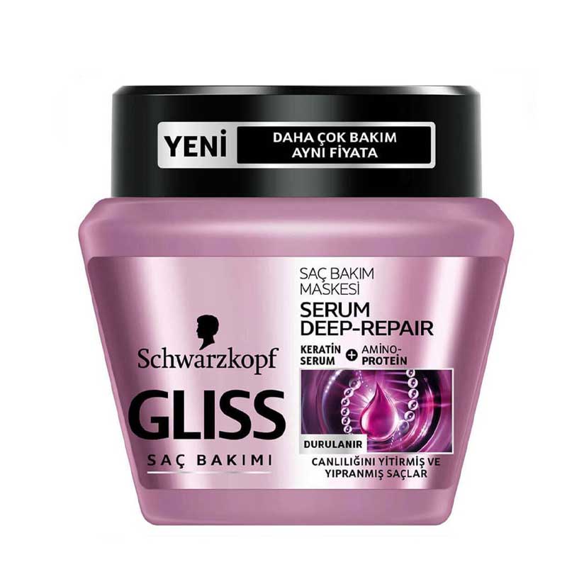 Gliss-Hair-Mask-Deep-Repair-300-ml ماسک مو شوآرتزکف پروفشنال سری گلیس مدل Deep Repair حجم 300 میل