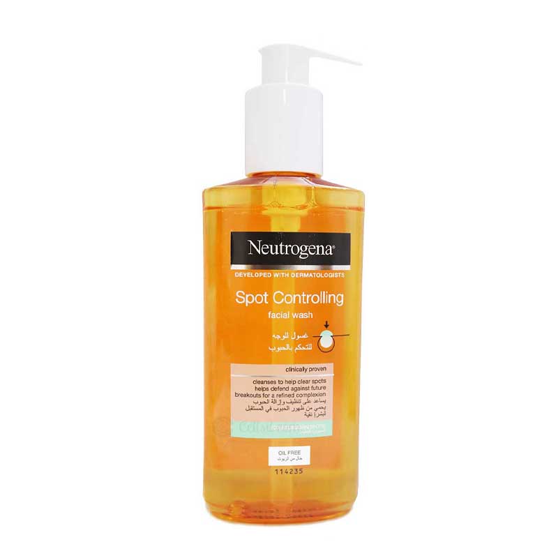 Neutrogena-Spot-Controlling-Facial-Wash-200ml ژل شستشو صورت نوتروژینا مناسب پوست حساس حجم 200 میل