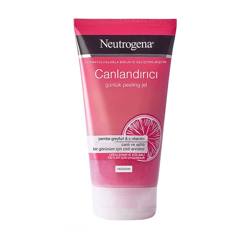 Neutrogena-Visibly-Clear-Pink-Peeling-Gel-150-ml ژل لایه بردار پوست نوتروژینا حاوی عصاره گریپ فروت حجم 150 میل