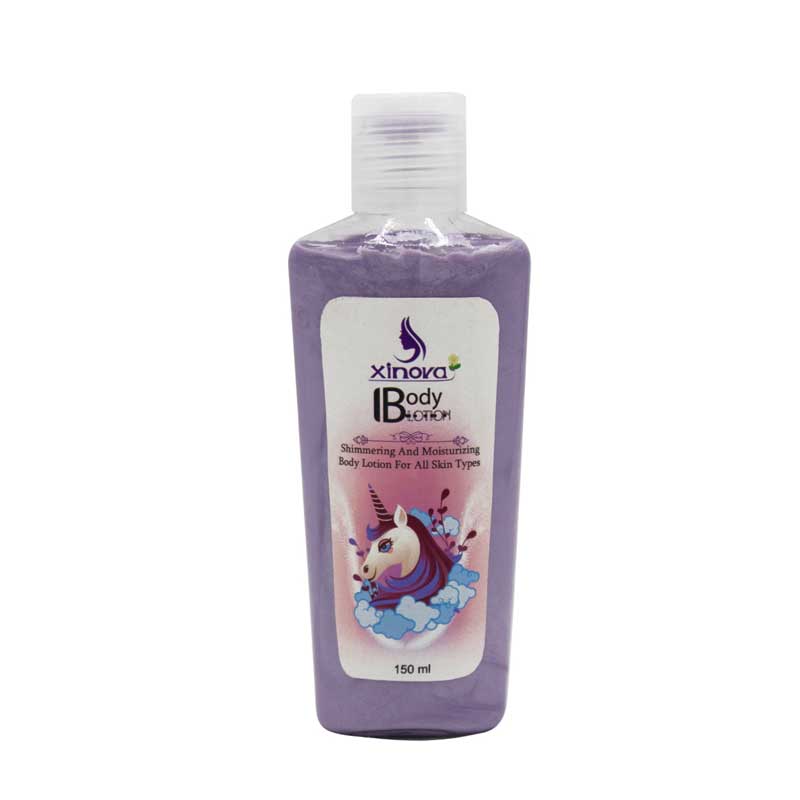 Xinova-Shimmering-And-Moisturizing-Unicorn-Body-Lotion-150-ml لوسیون بدن ژینووا طرح یونی کورن حجم 150 میل