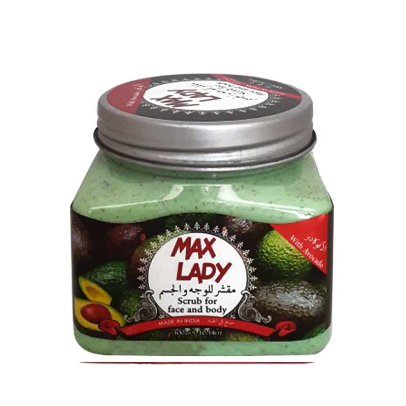 Max-Lady-Avocado-Scrub-Face-And-Body-300ml اسکراب صورت و بدن مکس لیدی مدل آووکادو حجم 300 میل