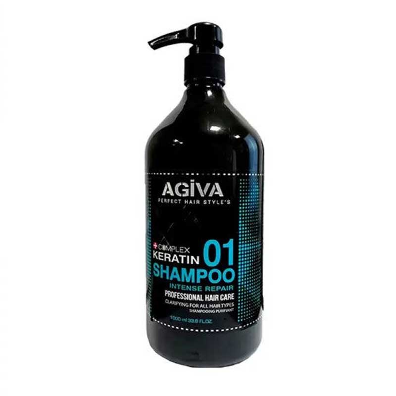 KERATIN-01 شامپو مو آگیوا مدل Keratin 01 حجم ۱۰۰۰ میل