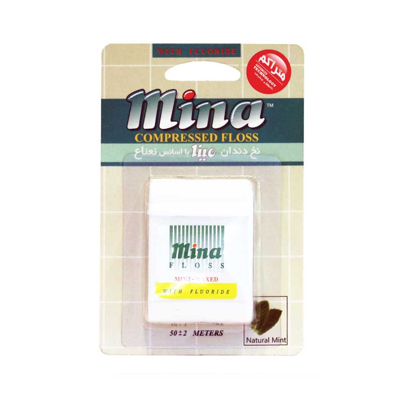 mina-compressed-floss نخ دندان مینا مدل MINT WAXED متراکم