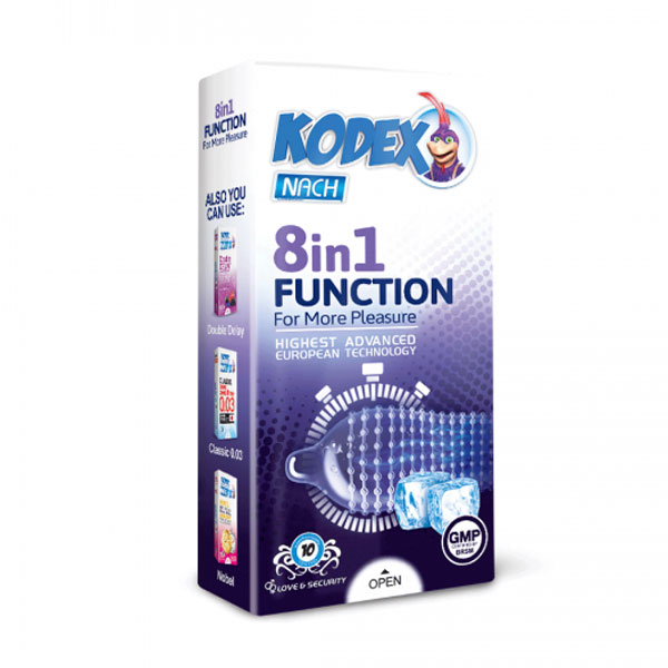 کاندوم کدکس مدل 8in1 function خاردار درشت و تاخیری