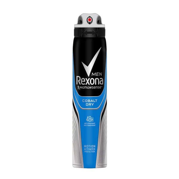 اسپری دئودورانت مردانه رکسونا مدل Cobalt Dry حجم ٢٠٠ میل