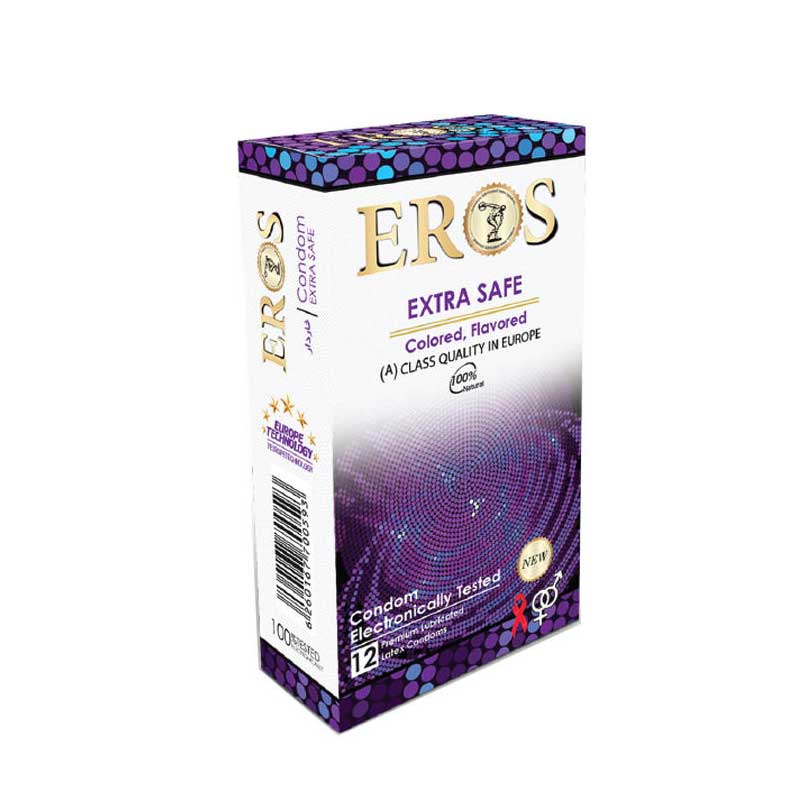 extrasafe-eros کاندوم اروس مدل Extra Safe بسته 12 عددی
