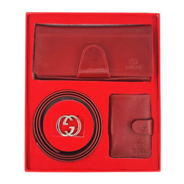 ست هدیه زنانه چرم طبیعی برند گوچی مدل set-m4
