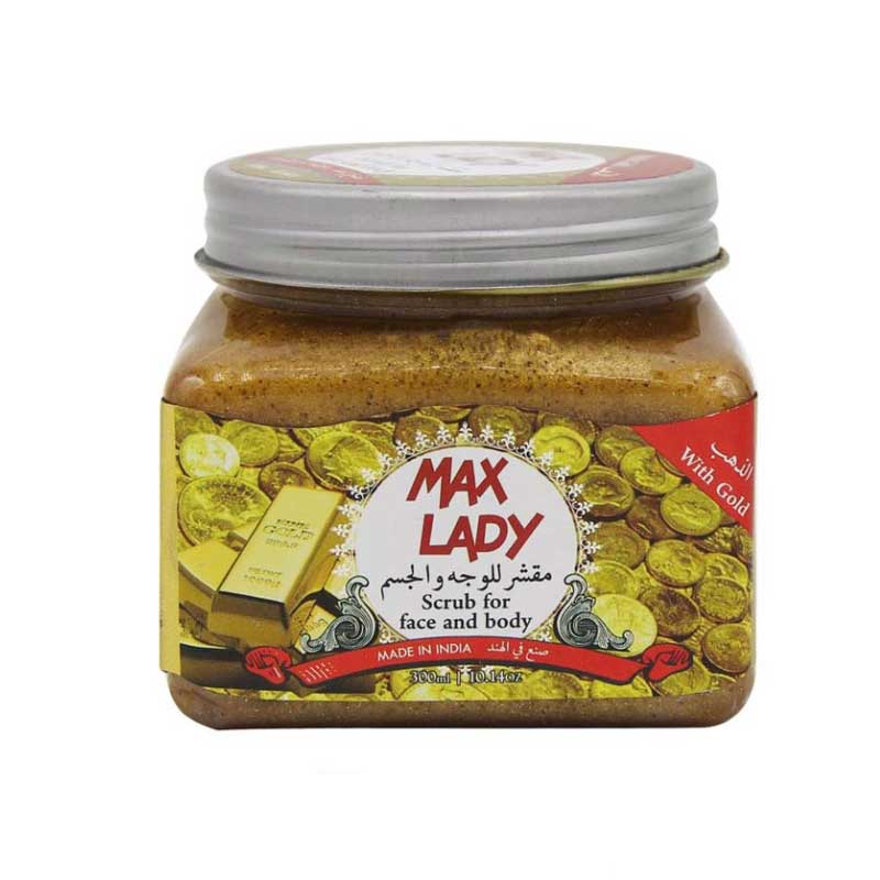 maxlady-scrub-tala اسکراب صورت و بدن مکس لیدی مدل طلا حجم 300 میل