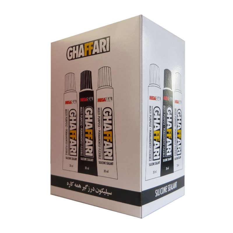 ghaffari-sealant-30ml-12pcs چسب آکواریوم غفاری مدل مگاسیل بیرنگ حجم 30 میلی لیتر - مجموعه 12 عددی
