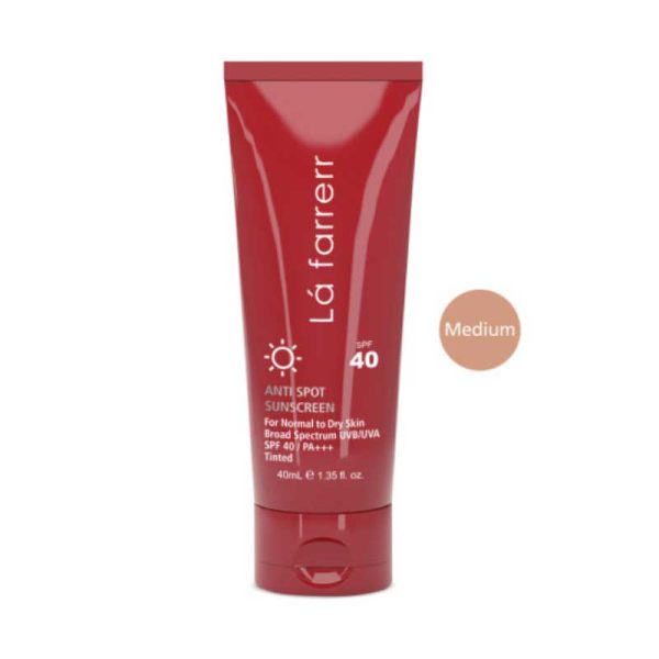 کرم ضد آفتاب و ضد لک رنگی (متوسط) لافارر مدل Normal To Dry Medium مخصوص پوست خشک حجم 40 میل میلی لیتر