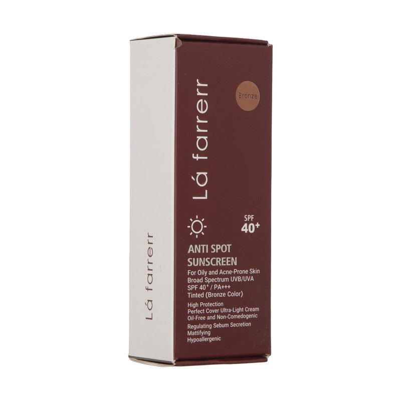 Acne-Prone-Bronze-lafarrerr-2 کرم ضد آفتاب و ضد لک رنگی لافارر مدل Acne-Prone Bronze spf40 حجم 40 میلی لیتر