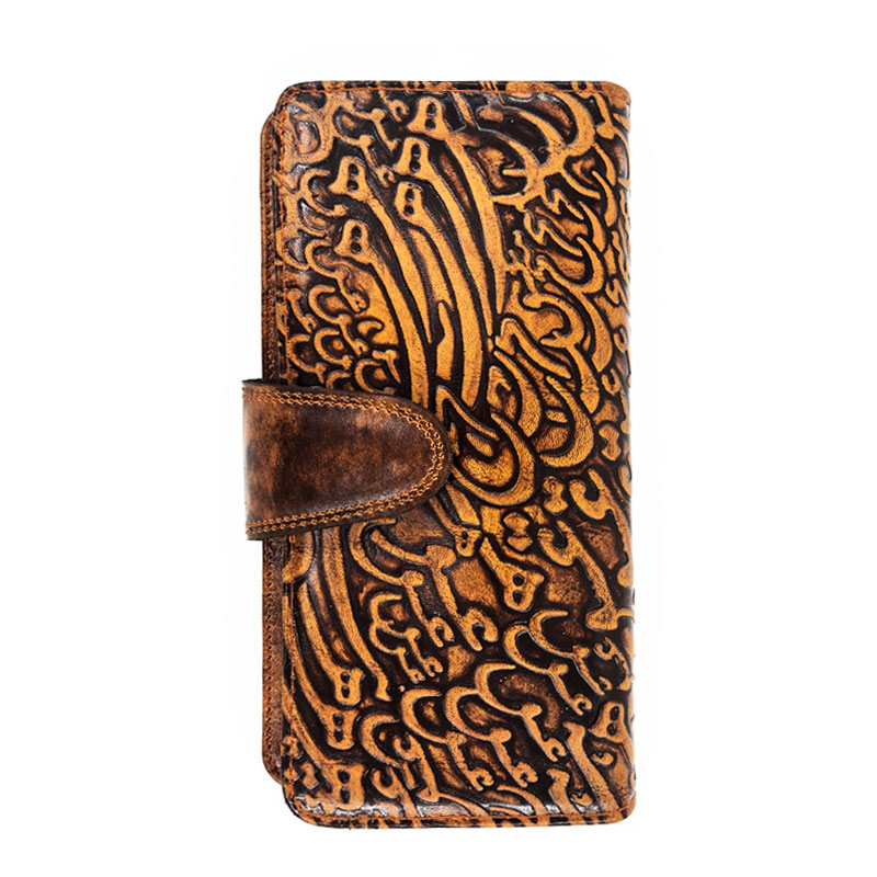 wallet-leather-27-9 کیف کتی چرم طبیعی دست رنگ طرح عشق و هیچ مدل w-05