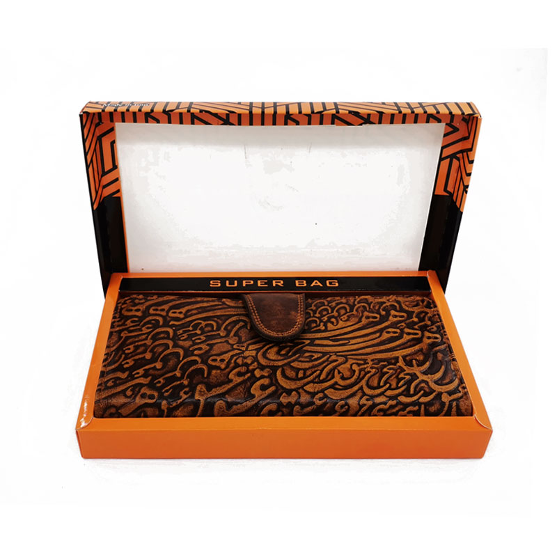 wallet-leather-code-27-1 کیف کتی چرم طبیعی دست رنگ طرح عشق و هیچ مدل w-05