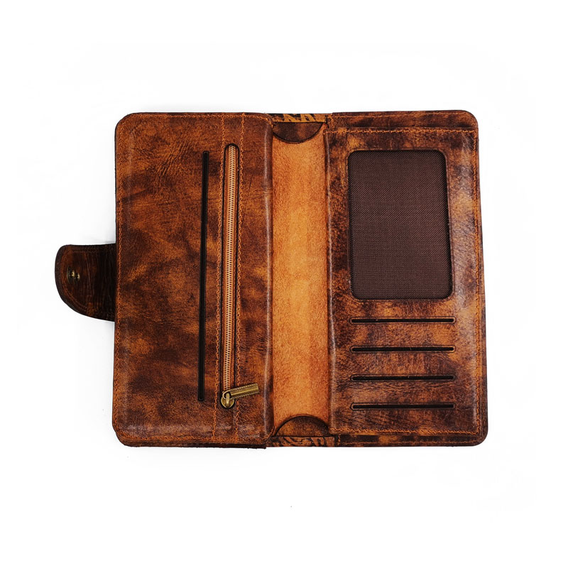 wallet-leather-code-27-4 کیف کتی چرم طبیعی دست رنگ طرح عشق و هیچ مدل w-05