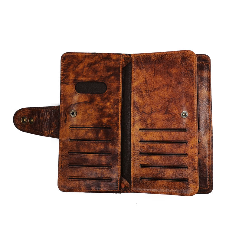 wallet-leather-code-27-5 کیف کتی چرم طبیعی دست رنگ طرح عشق و هیچ مدل w-05