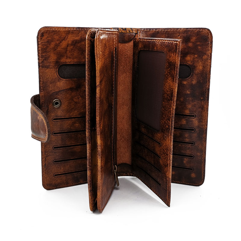 wallet-leather-code-27-6 کیف کتی چرم طبیعی دست رنگ طرح عشق و هیچ مدل w-05