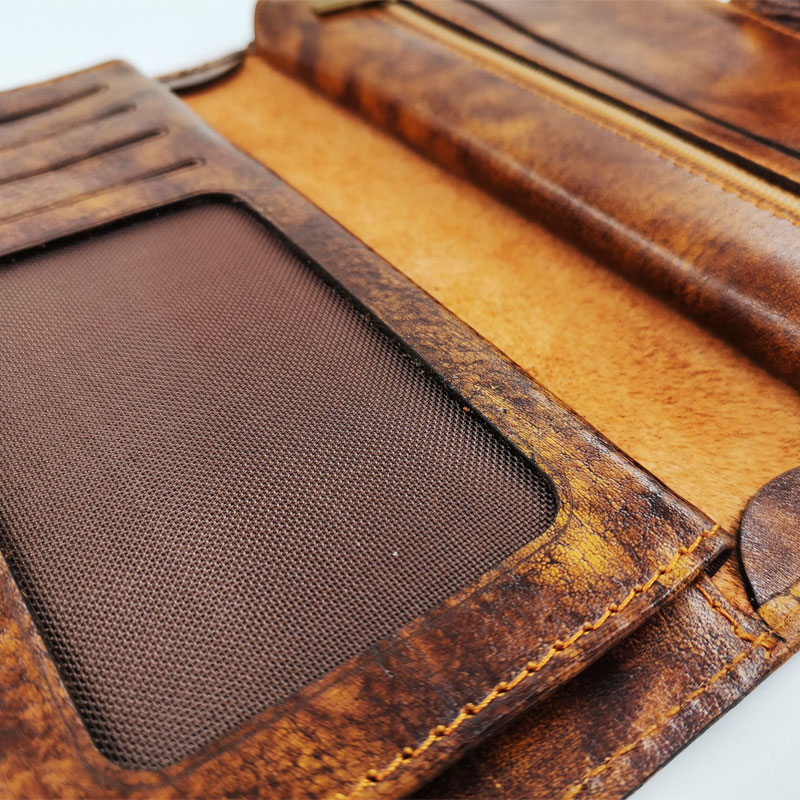 wallet-leather-code-27-7 کیف کتی چرم طبیعی دست رنگ طرح عشق و هیچ مدل w-05